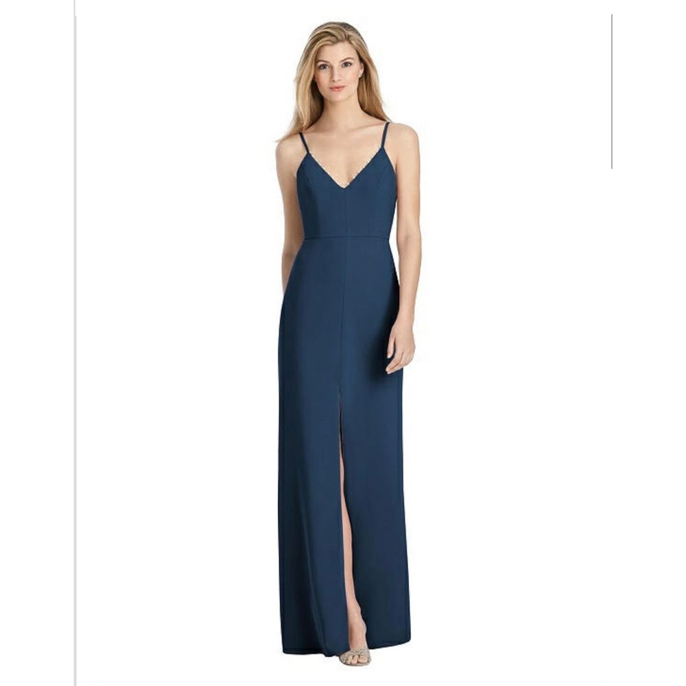 Lela Rose Bridesmaid Navy Blue Pearl Detail Dress